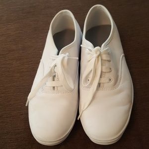 White canvas womens keds shoes